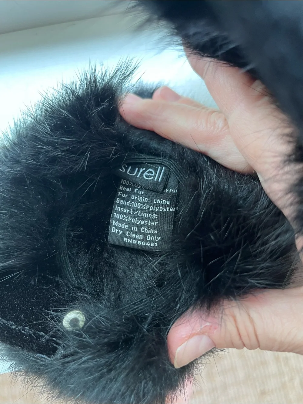 Black rabbit Fur Earmuffs Headband